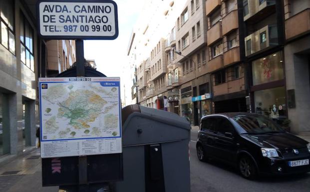Calle Camino de Santiago en Ponferrada./