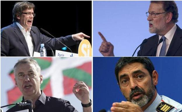 Puigdemont, Rajoy, Urkullu y Trapero./