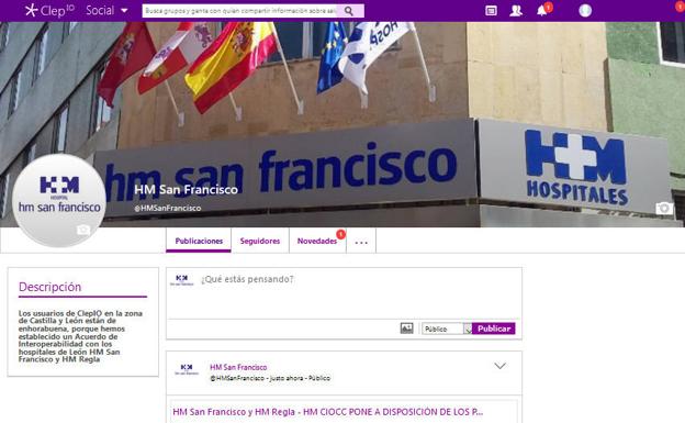 Pantallazo de la aplicación del Hospital./