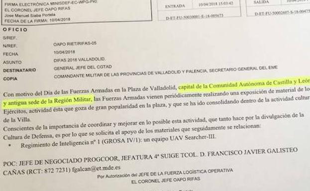 UPL denuncia que las Fuerzas Armadas hablan de Valladolid como 'capital de Castilla y León'