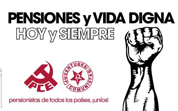 El PCE, IU y PeC apoyan la concentración del jueves en Ponferrada en defensa de las pensiones públicas