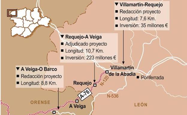 Fomento iniciará a final de año la construcción de la A-76 en el tramo berciano de Requejo