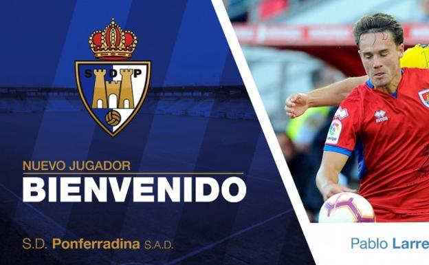 El centrocampista Pablo Larrea ficha por la Ponferradina