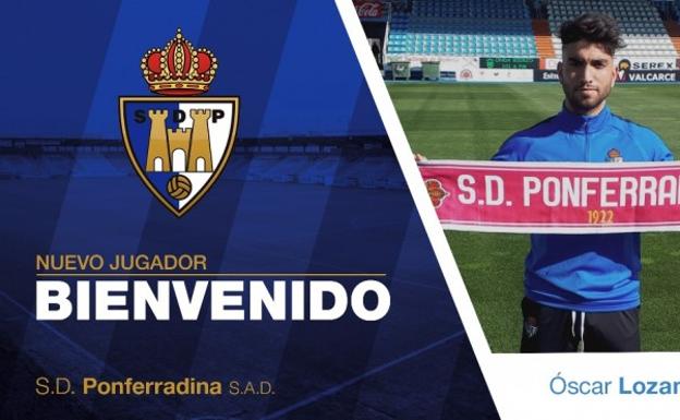 La Ponferradina incorpora al extremo Óscar Lozano para suplir a Guille Donoso