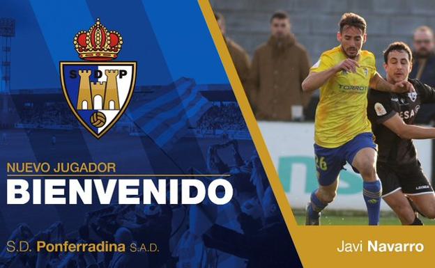 Javi Navarro se une a la Ponferradina cedido por el Cádiz