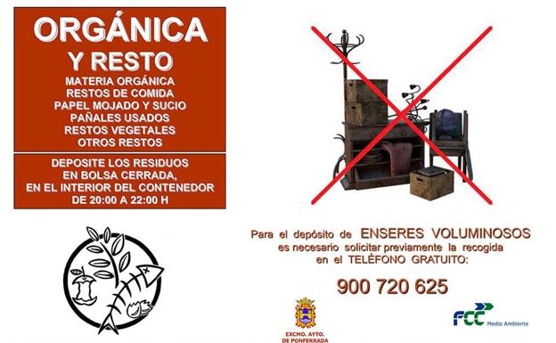 Ponferrada pone en marcha una campaña para acabar con la «mala imagen» que ocasionan los enseres voluminosos en la calle