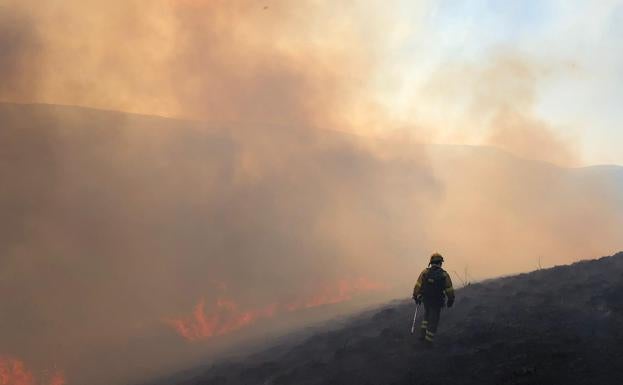Pequeños focos mantienen activo, pero controlado, el incendio originado en Balboa