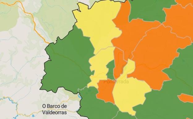 Solo cuatro zonas básicas de salud de las once existentes en el Bierzo y Laciana permanecen en verde