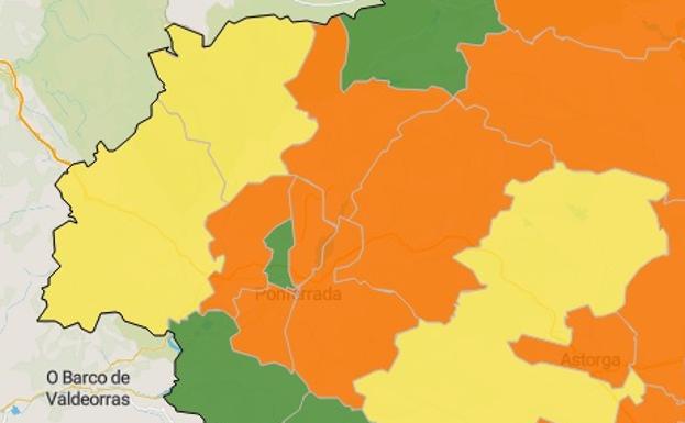 Ponferrada IV, Puente y Villablino, únicas zonas en 'verde' en el Bierzo y Laciana