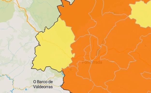 Solo Villafranca resiste en 'amarillo' en un mapa de incidencia de la Covid-19 teñido de naranja