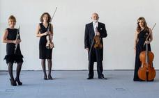 Cuarteto Arcoesfere y Laura Tárrega, en el concierto de la OSCyL en el Teatro Bergidum de Ponferrada