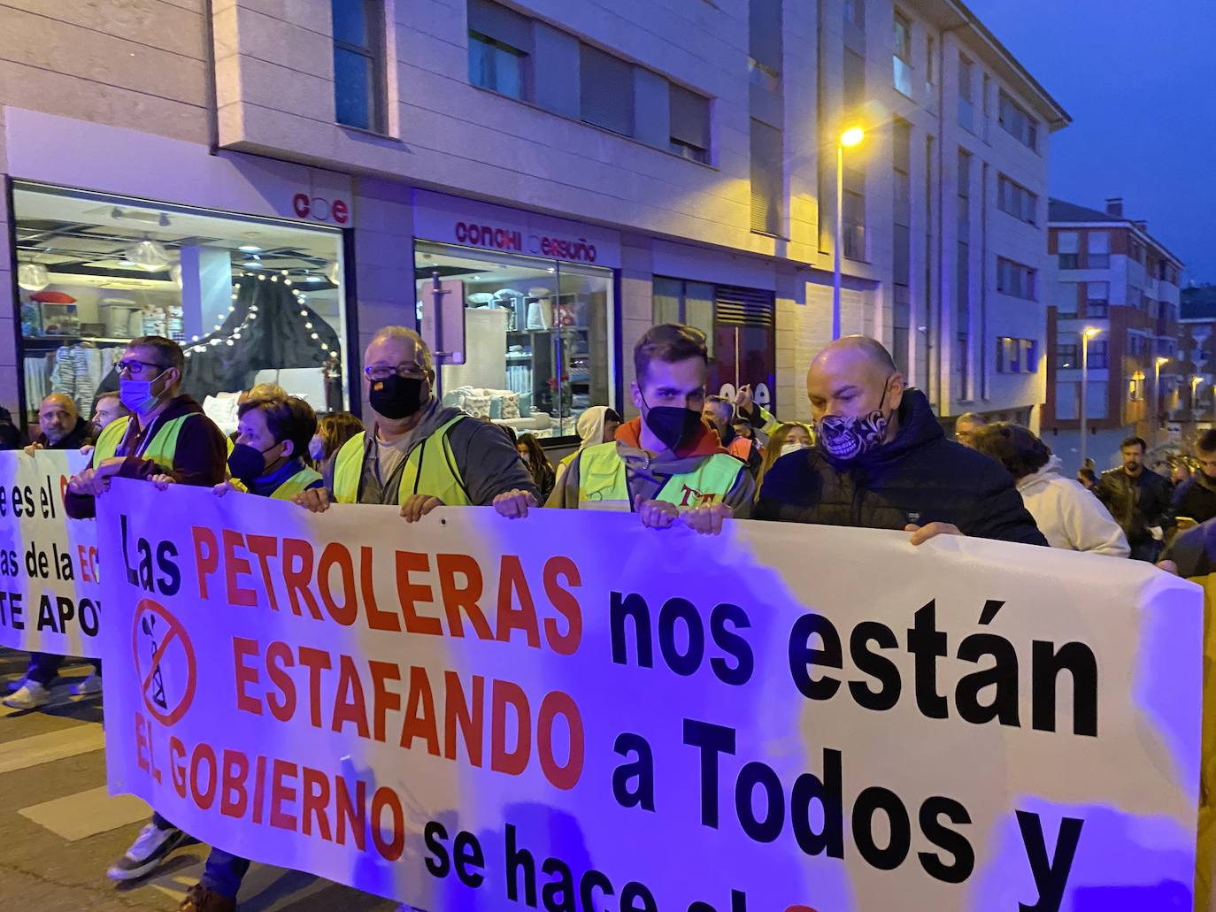 Concentración de transportistas en Ponferrada