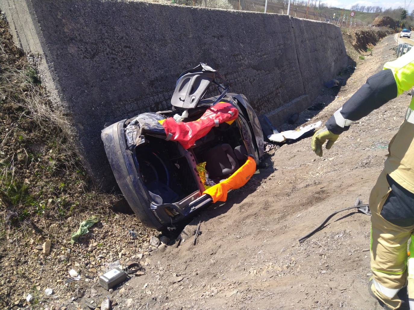 Accidente en la A-6 en Brañuelas