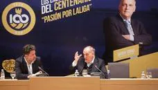 El presidente de la Liga participa en los 'Encuentros del Centenario' de la SD Ponferradina