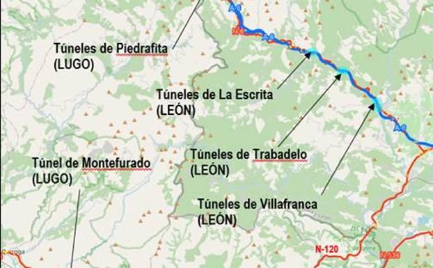 Mitma formaliza por 8,1 millones de euros las obras de adecuación de túneles de la A-6 y de la N-120 entre El Bierzo y Lugo