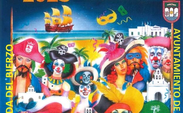 Carracedelo utiliza un cartel con el mar y símbolos de Tías para promocionar su Carnaval 2023