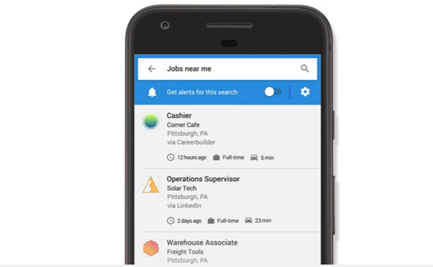 Google encuentra trabajos cercanos con una nueva herramienta