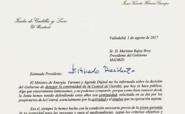 Carta íntegra de Herrera a Rajoy