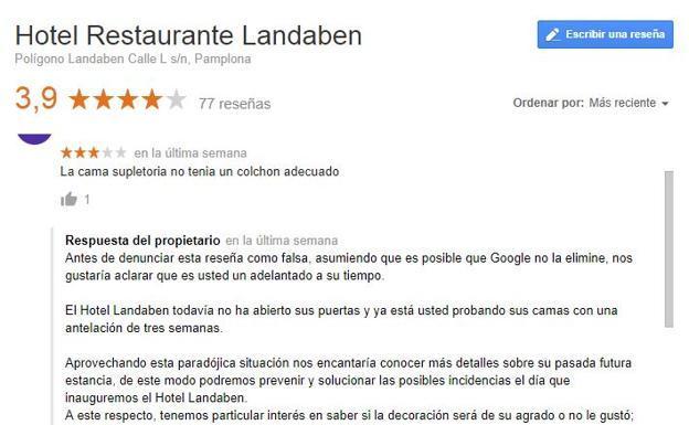 El soprendente 'zasca' de un hotel de Pamplona a un cliente protestón