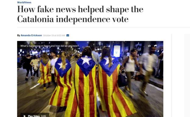 El 'Washington Post' se une a 'The Guardian' y señala las «noticias falsas» del independentismo