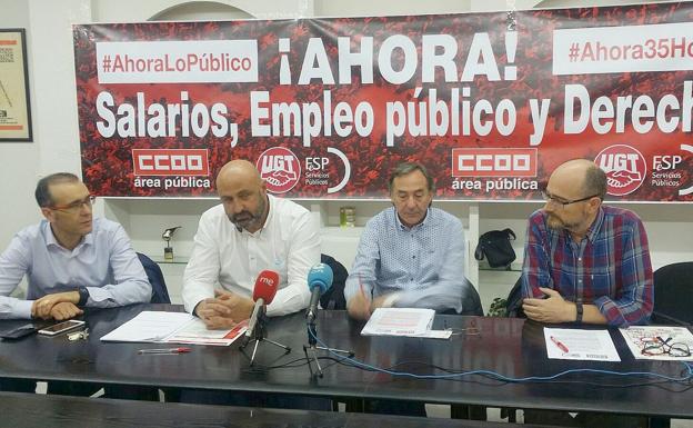 CCOO y UGT convocan una concentración bajo el lema 'Ahora: salarios, empleo público y derechos'
