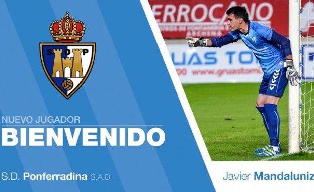 La SD Ponferradina ficha al portero Mandaluniz