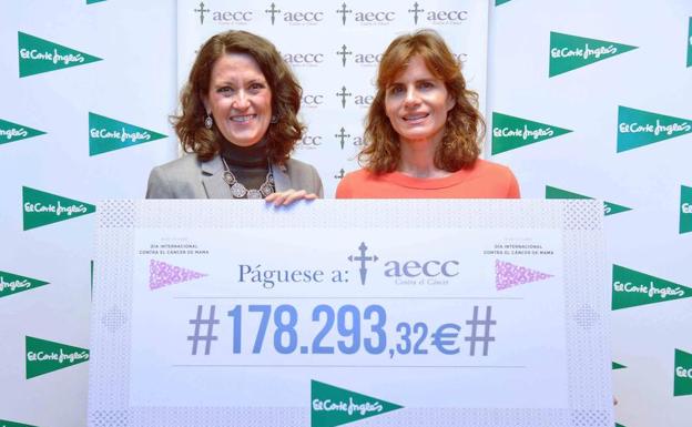 El Corte Inglés entrega a la AECC 178.293 euros para luchar contra el cáncer de mama