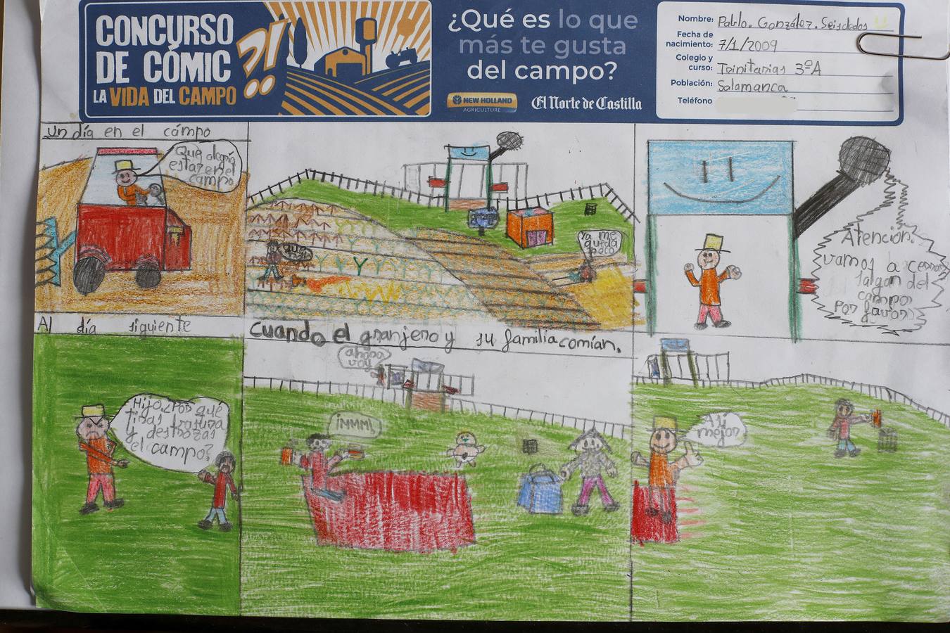 Trabajos de 3º de Primaria en la modalidad de cómic del II Concurso de Dibujo y Cómic 'La vida del campo'