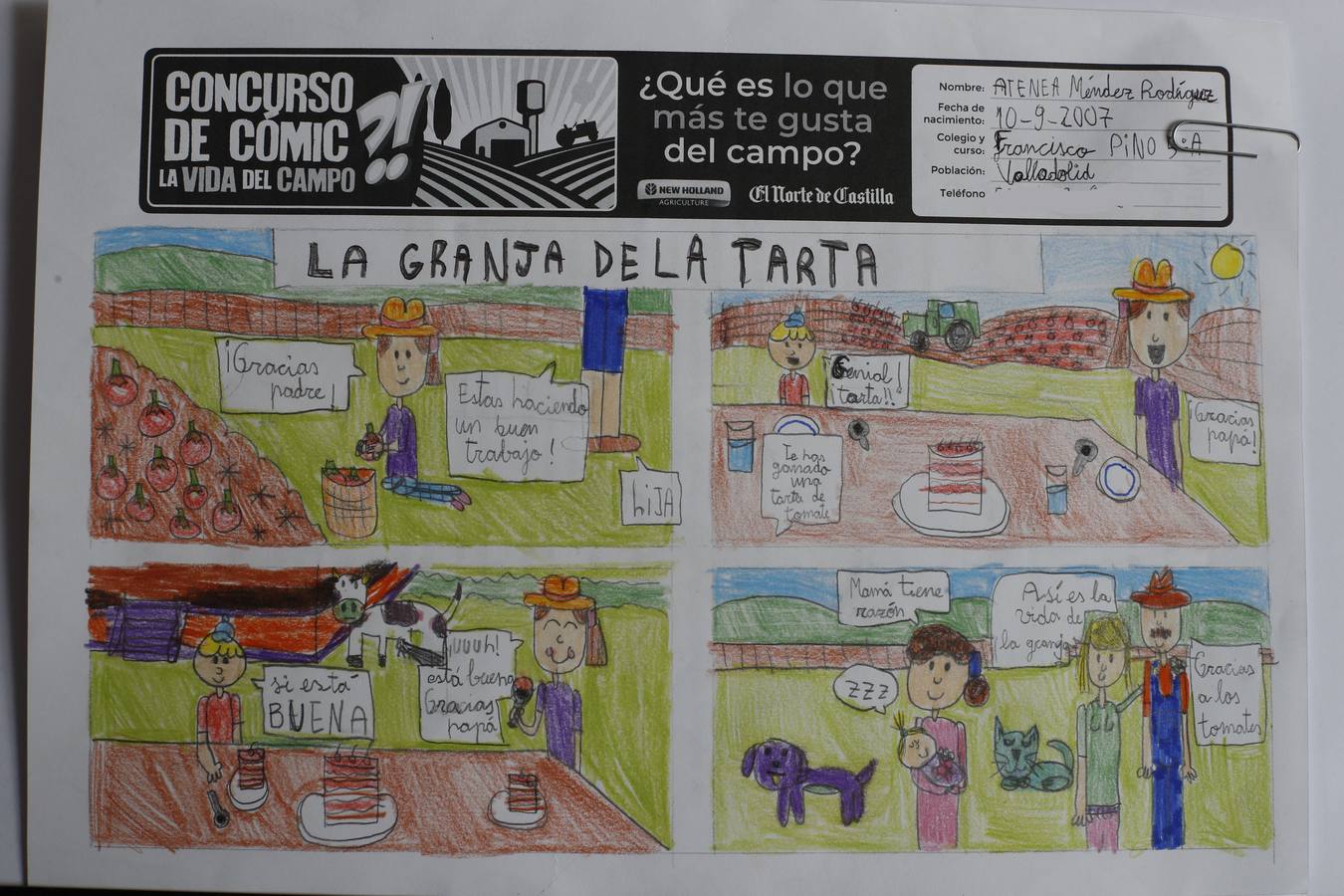 Trabajos de 5º de Primaria en la modalidad de cómic del II Concurso de Dibujo y Cómic 'La vida del campo'