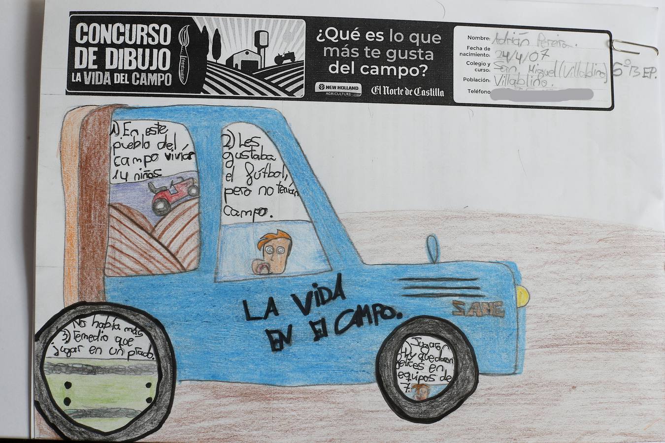 Trabajos de 5º de Primaria en la modalidad de dibujo del II Concurso de Dibujo y Cómic 'La vida del campo'