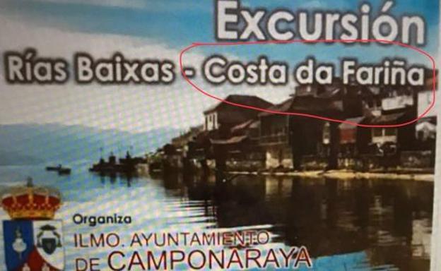 Camponaraya retira los carteles que promocionaban una ruta por las Rías Baixas como «la costa da fariña»