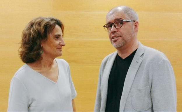 Teresa Ribera y Unai Sordo durante las jornadas de CCOO celebradas./