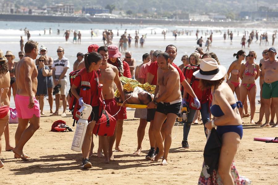 Accidente en la playa de San Lorenzo