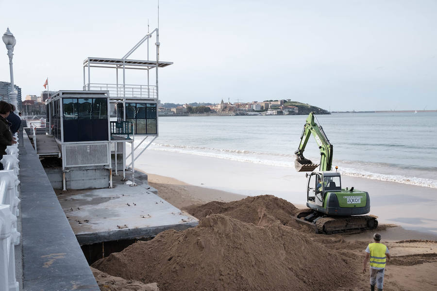 La playa de San Lorenzo pierde arena