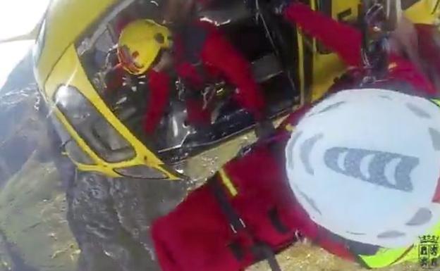 Así fue el rescate en helicóptero en el Pico Bodón