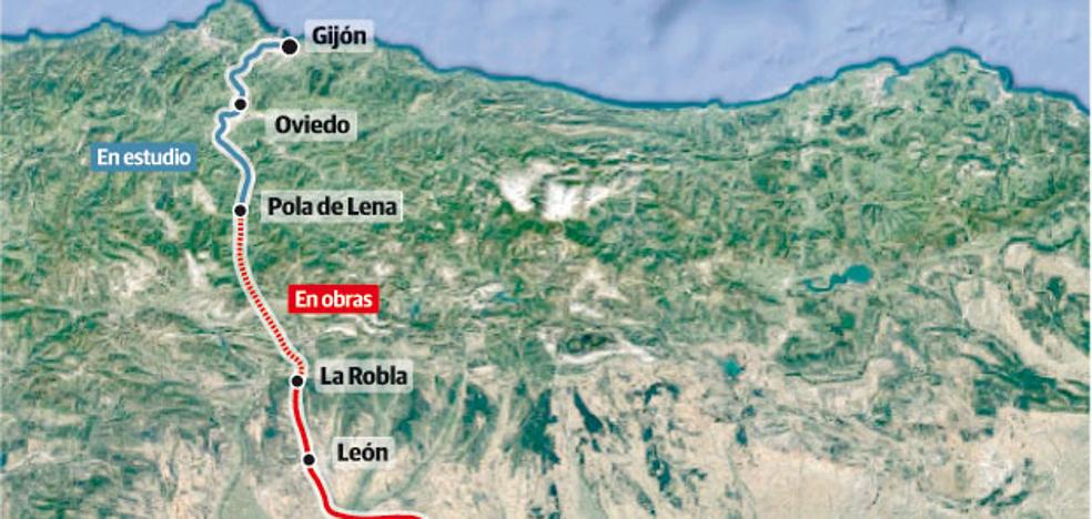 El plan de Fomento recorta en una hora y 15 minutos el viaje en tren de León a Gijón en tres años tras finalizar el soterramiento y abrir la Variante de Pajares