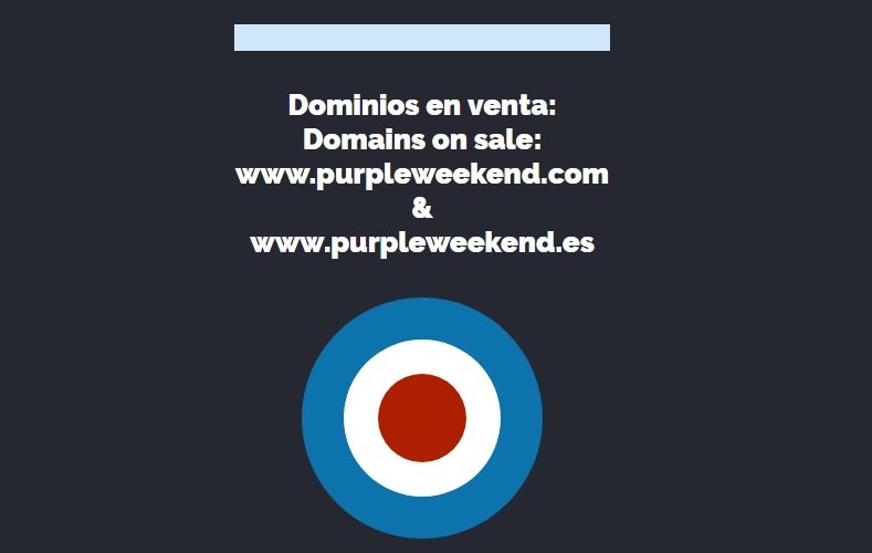 El Purple Weekend se queda sin página web a menos de 15 días de su comienzo