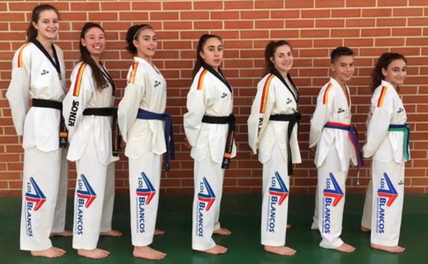 Siete taekwondistas de 'Los Blancos', en Zaragoza