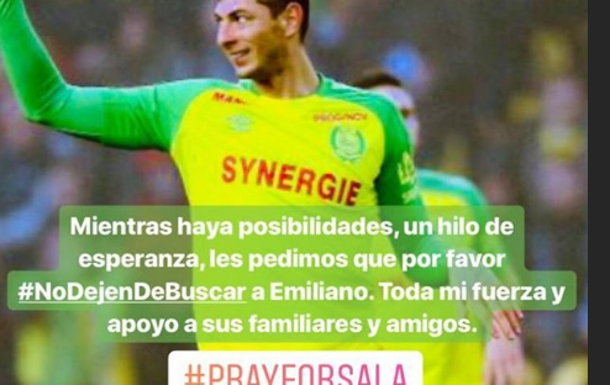 Messi pide que se siga buscando a Emiliano Sala