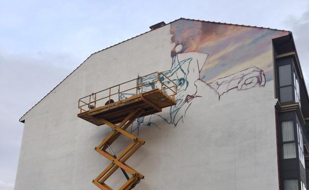 Astorga 'inicia' su tercer mural sobre la historia de la ciudad