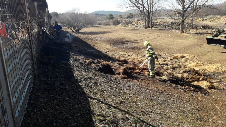 Un incendio atajado a tiempo este domingo calcina media hectárea forestal en Nogarejas