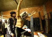 Ensayo de la obra 'Retablo de sombras', a cargo de la compañía teatral Conde Gatón