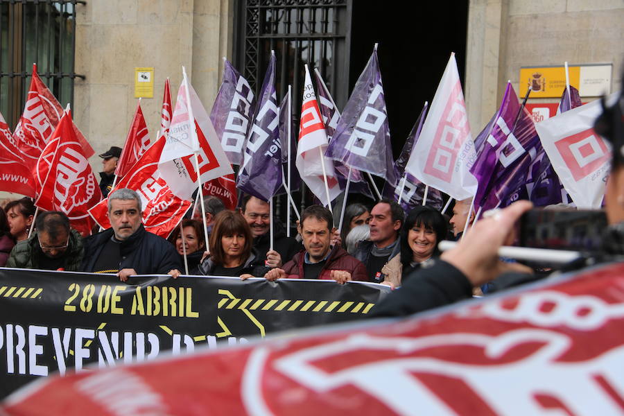 Protesta contra el repunto de la siniestralidad laboral en León