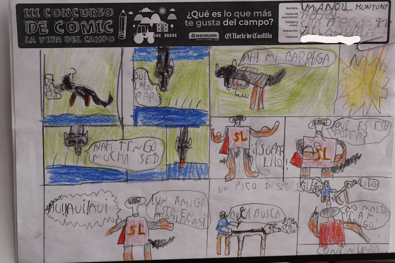 Trabajos de 4º de Primaria en la modalidad de cómic del III Concurso de Dibujo y Cómic 'La vida del campo'