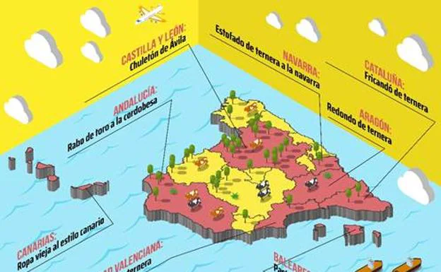 Imagen de un mapa de los mplatos de vacuno de toda España. /