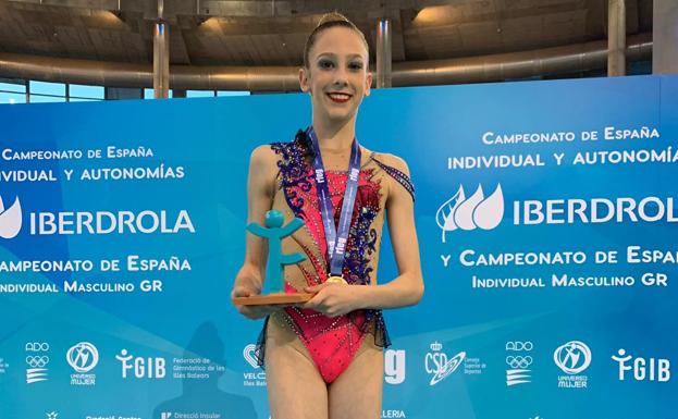 La gimnasta del Club Ritmo Sol Martínez compite en los Juegos Panamericanos