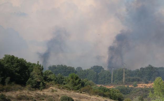 Controlado y en perimetración el incendio que cortó la N-630 en Sariegos este domingo