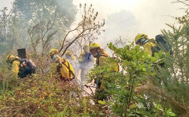 Cinco incendios forestales intencionados obligan a intervenir a Bomberos y cuadrillas de tierra