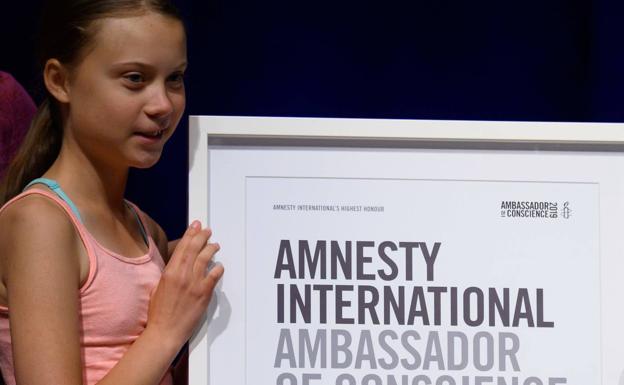 Greta Thunberg, premio 'Embajadores de la Conciencia' de Amnistía Internacional