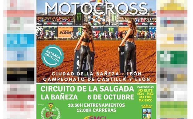 El Movimiento Feminista de León presenta una denuncia en el Instituto de la Mujer por el cartel de motocross de La Bañeza